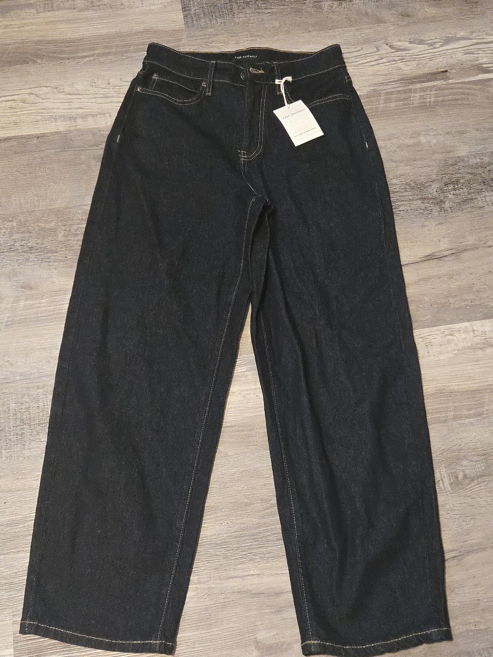 Free Assembly Dark Indigo Wide-Leg Jeans